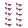 Lovatfirs 10 Pack lunettes de soleil coeur d'amour pour fête femmes hommes enfants multicolore noir blanc rose vert Protection UV 231225