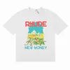 القمصان المصممة الصيفية القمصان للنساء المصممين Rhude للرجال Tops Polos Polos Embroidery tshirts clothing Shirt Sleeved Tshirt كبيرة 5A