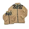 Abiti GirlyMax Autunno Inverno Mommy Me Leopard Peluche Top Marrone Mamma Figlia Sherpa 210724