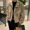 Mannen Solid Vintage Cargo Jassen Koreaanse Stijl Harajuku Oversized Uitloper Mannelijke Mode Hip Pop Streetwear Mannen Herfst Kleding 231226