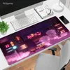 Rests City Neon Peyzaj Mousepad Oyun Mouse Pad Anime XXL Bilgisayar Büyük Kauçuk Ofis Masası Klavye Mouse Pad Tablo Mat 900x400