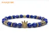 NAIQUBE 2018 Fashion Cube Charm Crown Armband Mannen Stenen Kralen Armbanden Armbanden Homme Jewelry1409184