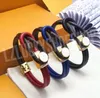 Bracciale a corda con nodi fatti a mano Bracciale in pelle unisex Classico per uomo Donna con lettera Braccialetti di lusso Gioielli di alta qualità Accesso9501792