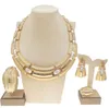 Kolczyki Naszyjnik Julaili sprzedający brazylijską złotą serię luksusową miedzianą biżuterię z zestawu biżuterii włoski cztery zestawy kobiety impreza ślub 2994169