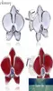 Moonmory 925 en argent Sterling orchidée boucle d'oreille avec émail blanc rouge pour femme mode fabrication de bijoux authentique Silver1790328