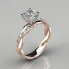 DIWENFU 14-каратное розовое золото, белое кольцо с бриллиантом 1 карат FL для женщин, серебро 925, ювелирный драгоценный камень, ювелирное изделие из 14-каратного золота, коробка для кольца с бриллиантом 231225