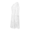 Mulheres Swimwear Plus Size Cover Up para Mulheres Oco Backless Smock Bordado Beach Outing Lace Meninas Natação Terno Branco Ups