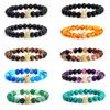 Charme Pulseiras Cubic Zirconia Crown Homens Pedra Natural Amarelo Tiger Eye Ágatas Strand para Mulheres Jewellry