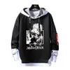 Anime Jujutsu Kaisen for Men Hoodies Satoru Gojo Print Sweatshirts Y2K Ribbon Letter Hoodie Women Patchwork Long Sleeved Clothes