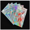 200 pcs Resealable Smell Proof Bags Foil Pouch Bag Flat laser color Packaging Bag for Party Favor Food Storage Holographic Vwtfd Jftfk