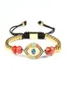 Bracelets pour hommes multicolores Cz ormeau turc Bracelet en macramé oeil chanceux avec perles de pierre en acier inoxydable de 4mm 7017412