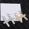 Pendientes de aro con diamantes cruzados, pendientes con letras colgantes, colgante con diamantes de imitación dorados, regalo de cumpleaños para espectáculos de fiesta