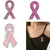 Broches Roze Lint Borstkanker Awareness Pin Liefde Geloof Sterkte Hoop Strass Revers Broche