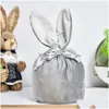 Autres fournitures de fête festives 9 couleurs Veet Sac de lapin de Pâques Vente Monogramme Cadeau Sublimation vierge pour enfants Fy2673 SS0111 Drop Deli Otai2