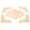 Fonds d'écran 5 pcs armoire en bois massif décalcomanies gravées non peintes onlay appliques pour meubles coin cadre appliques décoratives