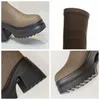 Buty 10 cm 2023 Syntetyczna platforma mikrofibra kliny kolanowe moda moda nowoczesne obcasy wiosenne jesienne poślizg na butach