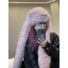 Berets Oversized Long Ears Plush Beanies Caps Autumn And Winter Ins Travel Street Pography Fashion Warm Cute Women's Hats