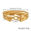 Punk 3Pcs Set Steel Belt Buckle Threaded Bangles Bracelets For Men Women Fashion Simple Wristhand Jewelrys 231226