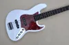 4 strängar Cwhite Active Electric Bass Guitar med 20 banden Rosewood Freboard Red Pearl PickGuard Anpassningsbar