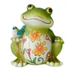 Decorative Figurines Frog Decor With Solar Light Resin Garden Statue For Passage Yard Lawn Patio Outdoor Housewarming