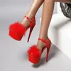 Sandales Mode Plume Été Femmes Chaussures 2023 Plate-forme Talons Hauts Tongs Dames Grande Taille Sangles Fête Fétiche Filles