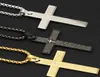 Anhänger Halsketten Klassische Edelstahl Bibel Kreuz Halskette Männer Hip Hop Schmuck Mode Gold Silber Farbe Gun Schwarz Lange Kette1199320