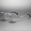 Solglasögon ramar Japaneses mode vintage runda halva kantlösa glas ramar män kvinnor kmn145 ultralight clip glasögon uv400 titanium