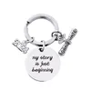 2024 Graduation Gift Stainless Steel Keychain Student Backpack Decoration Scroll Pendant Keyring Key Chain