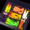 34st 1 Set 17st Metal Jig Head Fishing Hooks Soft Worm Lure Grub Silicone Fish Artificial Bait Tackle 231226