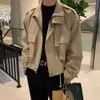 Mannen Solid Vintage Cargo Jassen Koreaanse Stijl Harajuku Oversized Uitloper Mannelijke Mode Hip Pop Streetwear Mannen Herfst Kleding 231226