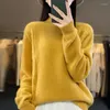 Women's Sweaters Pure Wool For Women Winter Mock Neck Thick Warm Cashmere Pullover Solid Basic Knitted Twisted Jersey Jumpers Female