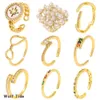 Mode Cuivre Micro Incrusté Zircon Cubique Bague Personnalisée Petites Et Fraîches Bagues Polyvalent Queue Anneau Ouvert Réglable Bel Accessoire De Bijoux En Gros