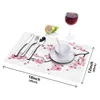 Japanese Cherry Blossom Pattern Table Mat Kitchen Decoration Placemat Napkin For Wedding Dining Accessories 231225