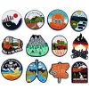 1PCS New Arrival Natural Scenery Travel Series Croc Shoes Charms Accessories Suitcase Buckle Kids Party Gifts