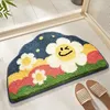 Tapis de bain floqué Super Dense à fleurs, épais, absorbant, côté baignoire, facile à nettoyer, tapis de salle de bain à séchage rapide, tapis de toilette 231225