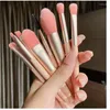 Makeup Brushes 8st Pink Set Vegan Eyebrow Eyelash Powder Synthetic Hair Foundation Brush Make Up Tools for Women