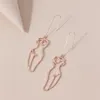 Ny mode mänsklig kropp abstrakt dingle örhängen för kvinnor retro legering ihålig långörhänge fest smycken tillbehör gåvor2470
