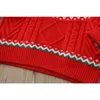 Детский рождественский свитер для мальчиков, утепленные вязаные топы, одежда из джерси для девочек, детский пуловер с пряниками, трикотаж на осень-зиму 231226