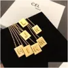 Colliers pendentifs 18 carats or bloc concepteur pendentif colliers pour femmes filles marque de luxe lien chaîne courte tour de cou lettres carrées Geomet Otxbp