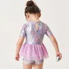 Stroje kąpielowe Julysand Girl Swimsuit Highend One Piece Swimsui Kids Urocza syrena siatkowa spódnica falbanki skóry garnitur dla dziewcząt maluch