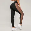 Outfit Running Pants Quick Dry Mesh Net Yoga Pants Black High midja Elastic Fiess Slim Sport Pants Gym Leggings For Women Byxor