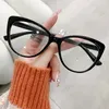 Sunglasses Fashion Computer Blue Light Blocking Glasses Cat Eye Eyeglasses Frames For Women Oval Ladies Clear Glass Spectacles Oculos