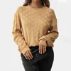 Suéteres de mujer ropa femenina 2023 llegadas moda Casual suéter de cuello redondo suelto Color sólido jersey de manga larga Top