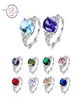 Anelli da donna multicolori039 con pietre preziose ovali topazio Pietre di topazio in argento sterling 925 Anello di gioielli per feste di nozze Regalo di Natale Wholes7778684