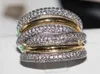 Mode-sieraden Klassiek 236 stuks Edelsteen 5A Zirkoon steen 14KT Wit Geel Goud Gevuld Verlovingsring Set Maat 5118526251