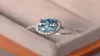 Female Natural Aquamarine Stone Ring 100 Real 925 Sterling Silver Wedding Rings For Women Promise Oval Engagement Ring6128354