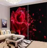 Rideau rideau une Rose délicate rouge rideau à fleurs 3D salon chambre beaux rideaux occultants pratiques