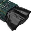 MoaaYina Mode Designer Winter Plaid Tweed Röcke Anzug frauen Bogen Perlen Langarm Jacke Quaste Rock 2 Stück Set 231225