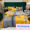 High-end Luxury White Designer Bedding Sets Silk Queen King Size Duvet Cover Bed Sheet Fashion Summer Pillowcases