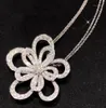 Ketten Marke Reine 925 Sterling Silber Schmuck Für Frauen Lotus Neckalce Doppel Blume Anhänger Glück Klee Sakura Hochzeit Party neck4597569